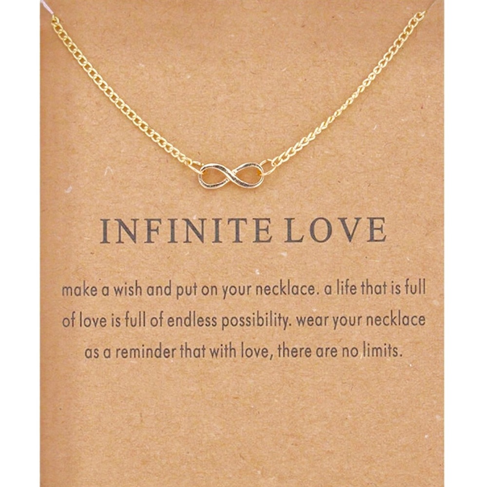 Dainty gold tone infinite love pendant necklace✨